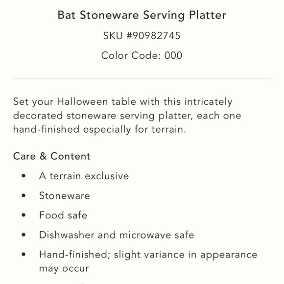 LAST ONE ✨Anthropologie Bat Stoneware Serving Platter - Picture 4 of 6